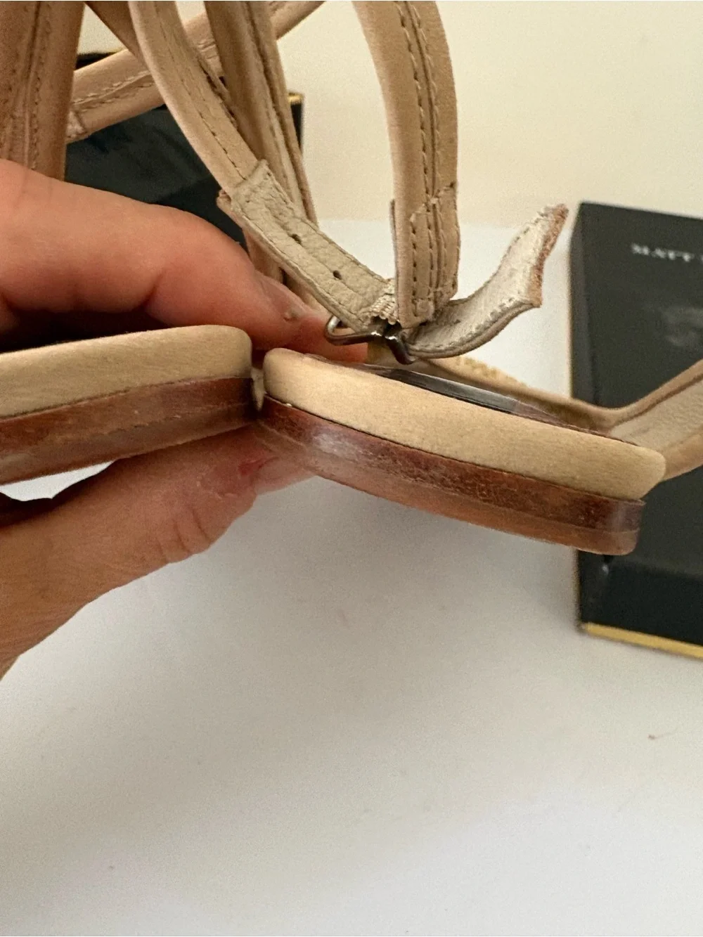 Matt Bernson Zola D’Orsay ankle strap flats Honey Raffia. 7. Great shape w/box
